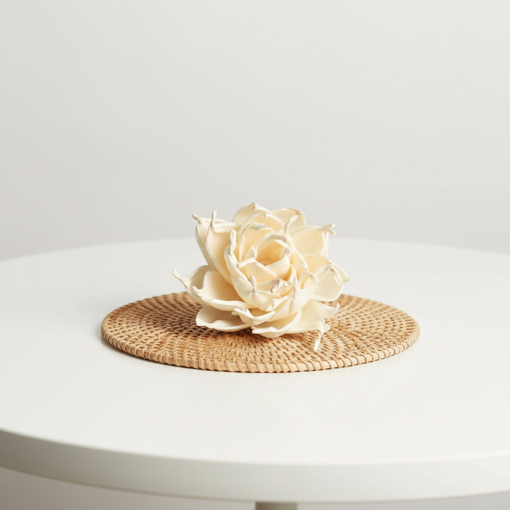 Dekorativní květ Shola Spike ve smetanové barvě – jemný přírodní doplněk pro aranžování